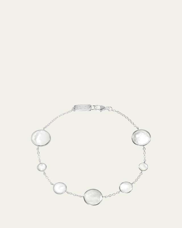 7-Stone Link Bracelet in Sterling Silver